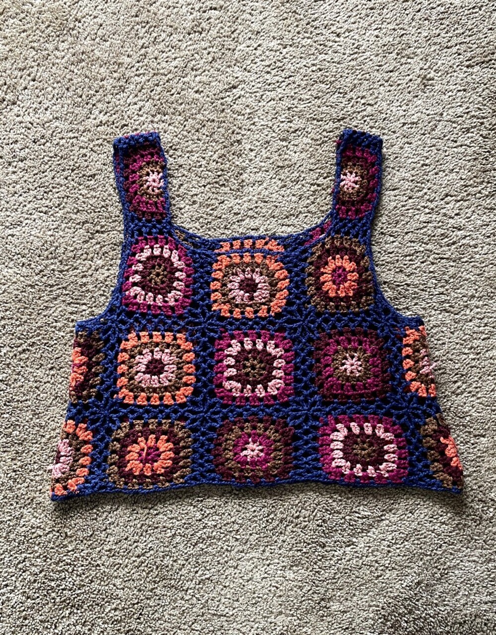 Natural Life Floral Crochet Crop Top Floral Bohemian
